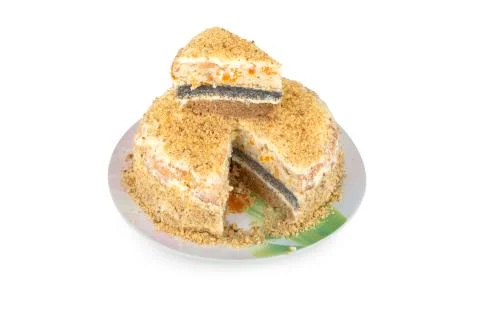 Home sweet three-layer cake Stock Photos