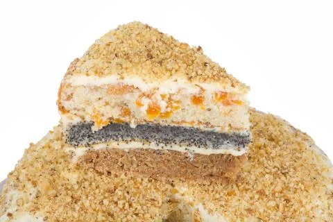 Home sweet three-layer cake Stock Photos