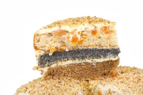 Home sweet three-layer cake Stock Photos