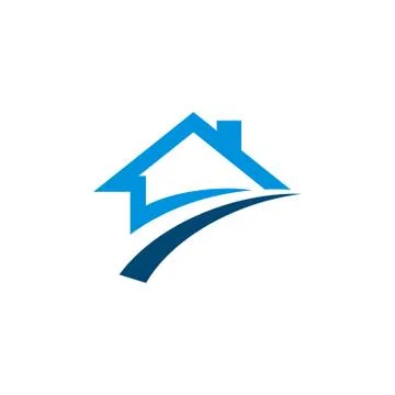 Home with Swoosh Real Estate Logo Template Illustration Design. Vector EPS 10 Stock Illustration
