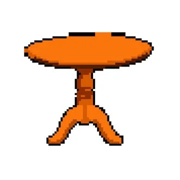 Home table dining pixel art vector illustration Stock Illustration