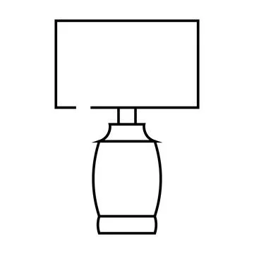 Home table lamp line icon vector illustration Illustrazione stock