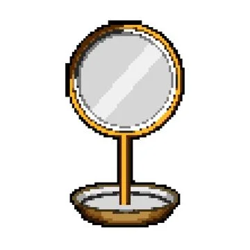 Home table mirror pixel art vector illustration Stock Illustration