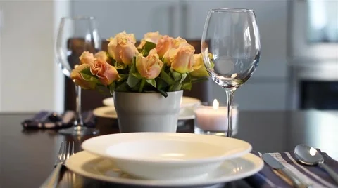 Home table setting Stock Footage 50379135