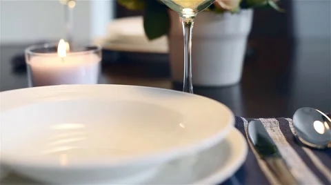 Home table setting Stock Footage 50379205