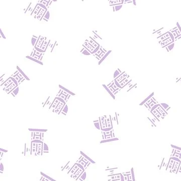 Home tablet press glyph vector seamless pattern Illustrazione stock
