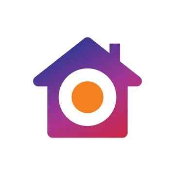 Home Target Icon Vector Logo Template Stock Illustration