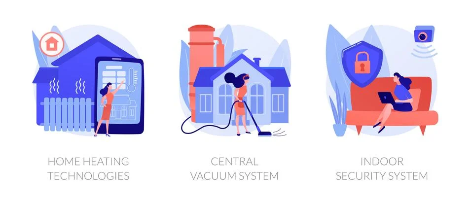 Home technologies abstract concept vector illustrations. Stock Illustration