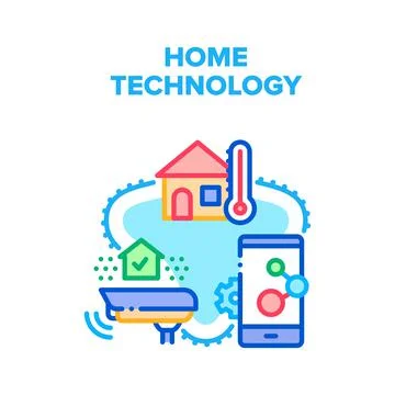Home Technology Vector Concept Color Illustration Stock Illustration