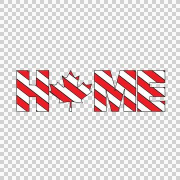 Home Text With Maple Leaf and bold typography black Stock Illustration