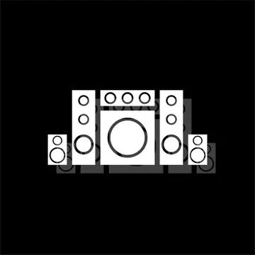 Home theater icon flat Stock Illustration