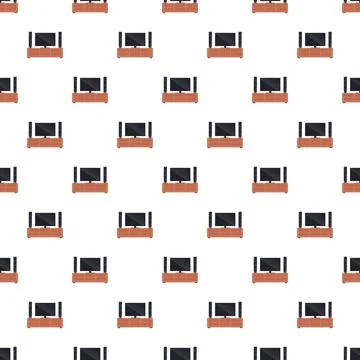 Home theater system pattern creating seamless background Stock Illustration