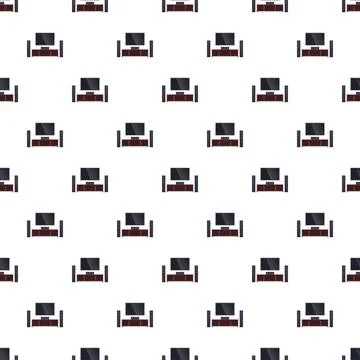 Home theater system pattern for multimedia entertainment Illustrazione stock
