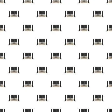 Home theater system pattern seamless wallpaper background Stockillustratie