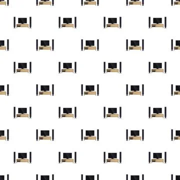 Home theater system seamless pattern for background design Stock Illustration