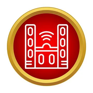 Home theater system transmitting wireless audio signal Stock Illustration