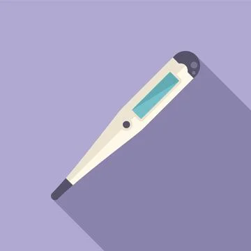 Home thermometer icon flat . Digital temperature Stock Illustration