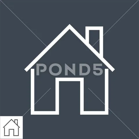 Home Thin Line Vector Icon. Stock-Illustration