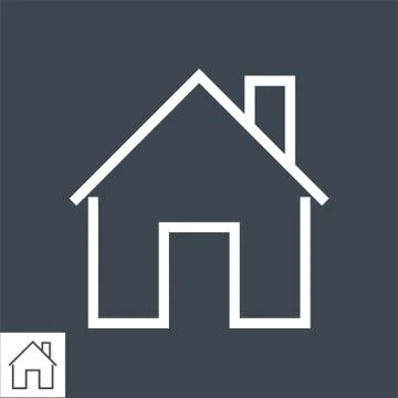 Home Thin Line Vector Icon. Stock Illustration