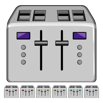 Home toaster bread cartoon vector graphic Stock Illustration