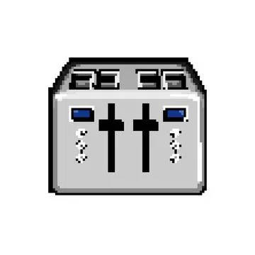Home toaster bread pixel art vector illustration Stock Illustration