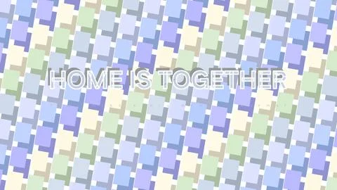 HOME IS TOGETHER isolated display type artwork with subtle gray depth shadow 库存插图