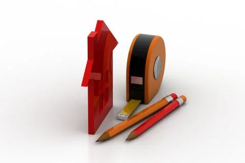 Home with tools Free Stock Illustration