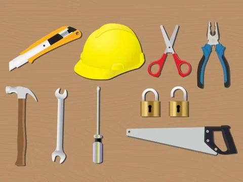 Home tools renovation work construction vector Stock Illustration