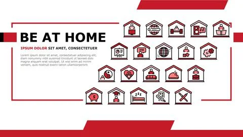 Home Training Course Landing Header Vector Stockillustratie