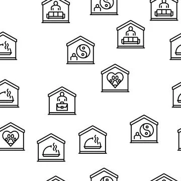 Home Training Course Vector Seamless Pattern Stockillustratie