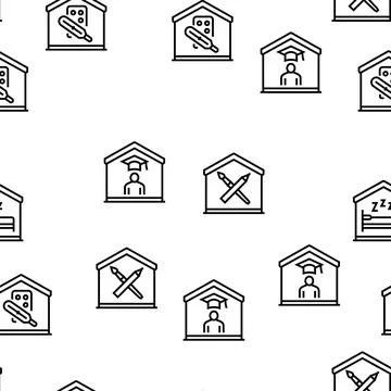 Home Training Course Vector Seamless Pattern Stockillustratie