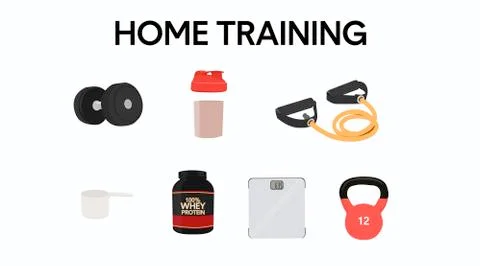 Home Training Icon Set Stock Illustration