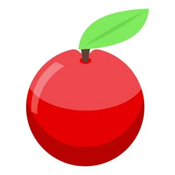 Home training red apple icon, isometric style Stock Illustration