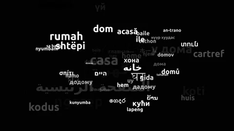 Home Translated in 67 Worldwide Languages Endless Looping 3d Zooming Wordclou Video stock 145202122