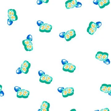 Home tree mango isometric icon seamless pattern 스톡 일러스트
