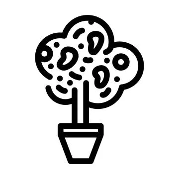 Home tree mango line icon vector illustration 스톡 일러스트