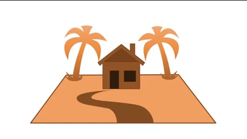 Home tree simple shape icon brown color animation on white background Stock Footage 279011439