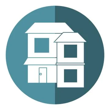 Home two floor out windows roof shadow Illustrazione stock