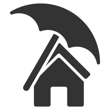 Home under Umbrella Flat Vector Icon Illustrazione stock