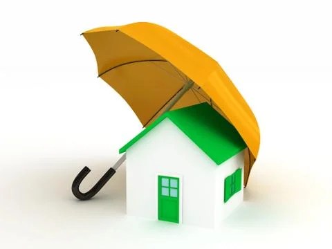 Home under umbrella Stock Illustration