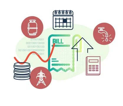 Home Utilities Bill Payment Services - Stock Illustration Stock Illustration