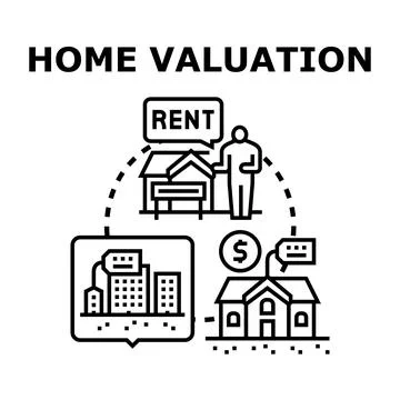 Home valuation concept analyzing property market assessment Stock-Illustration