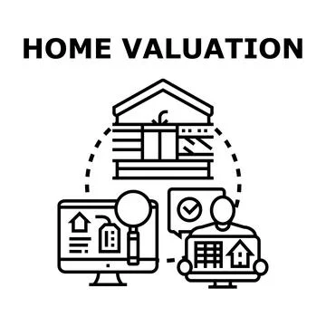 Home valuation process determining property market value Stock Illustration