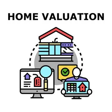 Home valuation process determining property market value Stock-Illustration
