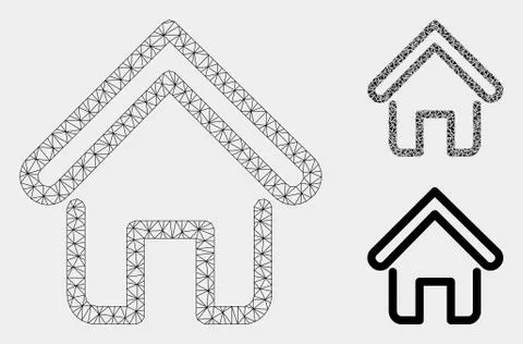 Home Vector Mesh Network Model and Triangle Mosaic Icon Stock Illustration