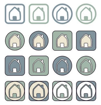 Home vector web icon set. Stock Illustration