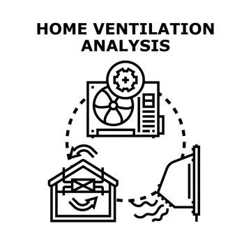 Home ventilation analysis and air purification system Ilustración de archivo