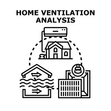 Home ventilation analysis concept for indoor air quality Ilustración de archivo