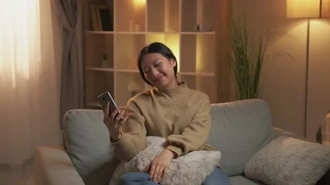 Home video call online communication girl phone Stock Footage 201668882