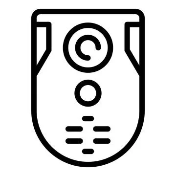 Home video intercom icon outline vector. Door system Illustrazione stock
